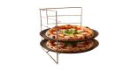 Porte-plateaux à pizza en inox BELDEKO avec 2 pizzas napolitaines