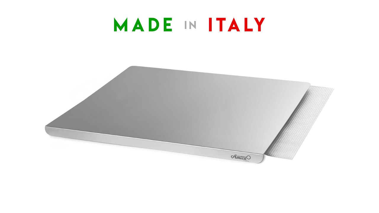Planche à pizza inox 50x50 cm GI Metal – Avec antidérapant inclus Planche à pizza inox 50x50 cm GI Metal – Avec antidérapant inclus