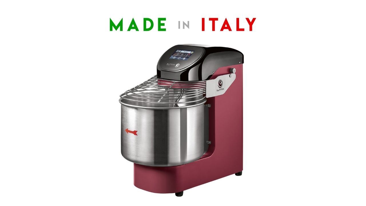 Pétrin à spirale Sunmix Evo15 couleur rouge rubis avec écran tactile Pétrin à spirale Sunmix Evo15 couleur rouge rubis avec écran tactile