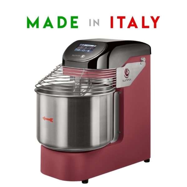 Pétrin à spirale Sunmix Evo20 couleur rouge rubis avec écran tactile