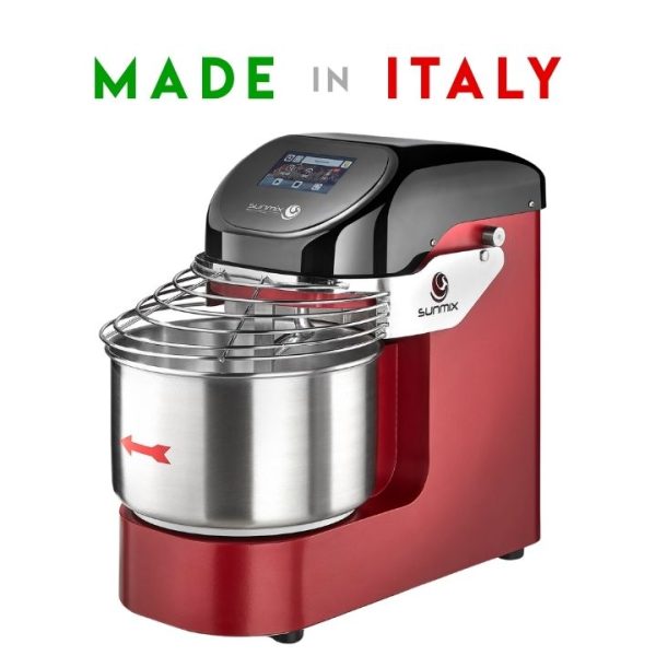 Pétrin à spirale Sunmix Evo6 couleur rouge rubis avec écran tactile